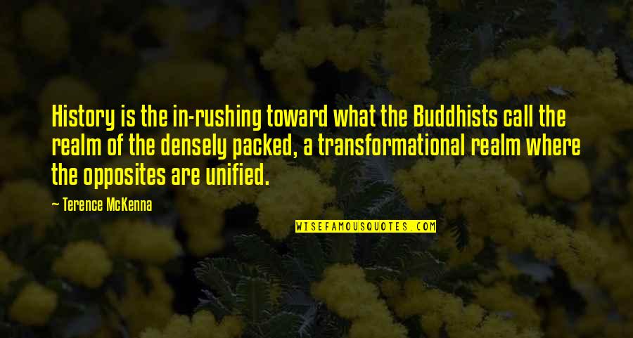 Minton Quotes By Terence McKenna: History is the in-rushing toward what the Buddhists