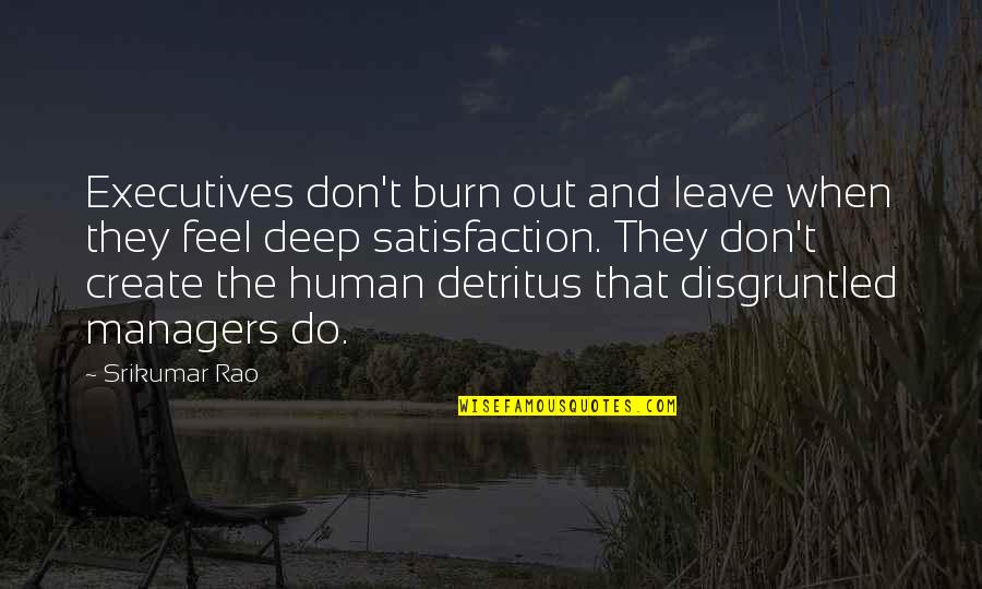 Mintons Academy Quotes By Srikumar Rao: Executives don't burn out and leave when they Mintons Academy Quotes By Srikumar Rao: Executives don't burn out and leave when they