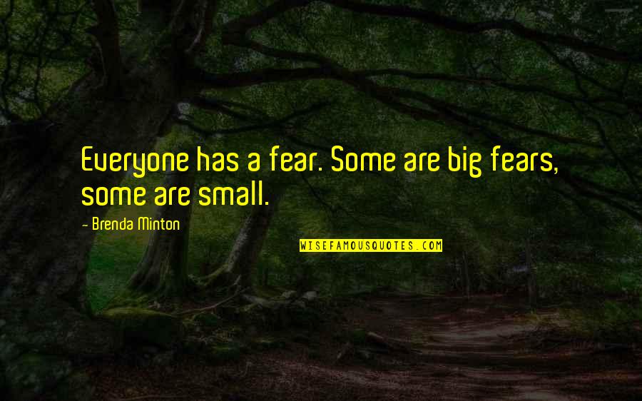 Minton's Quotes By Brenda Minton: Everyone has a fear. Some are big fears,