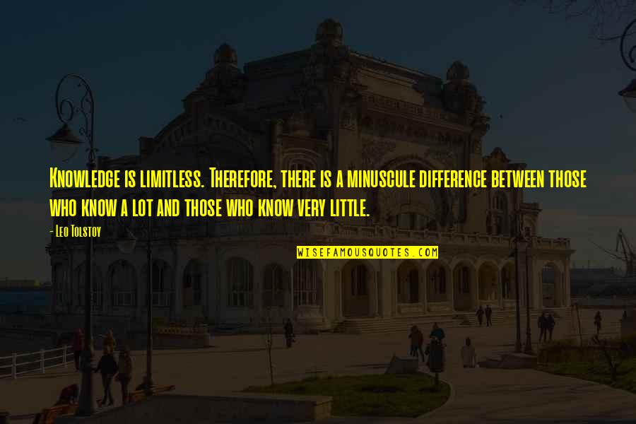 Minuscule Quotes By Leo Tolstoy: Knowledge is limitless. Therefore, there is a minuscule