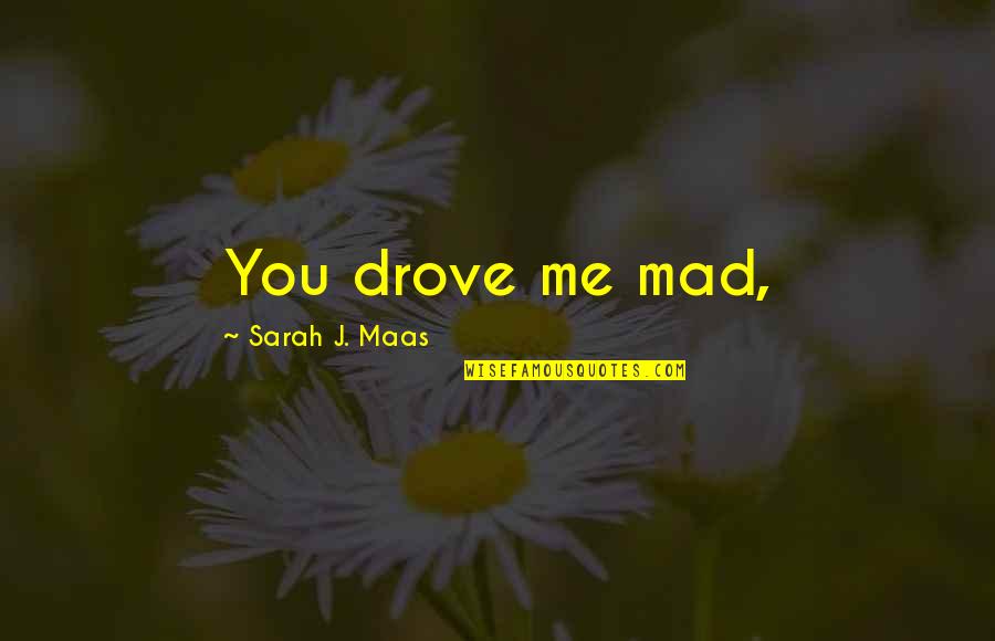 Minuses Speech Quotes By Sarah J. Maas: You drove me mad,