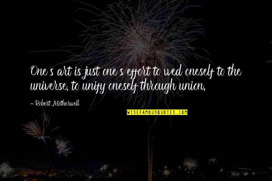 Minutest To Decimal Quotes By Robert Motherwell: One's art is just one's effort to wed Minutest To Decimal Quotes By Robert Motherwell: One's art is just one's effort to wed