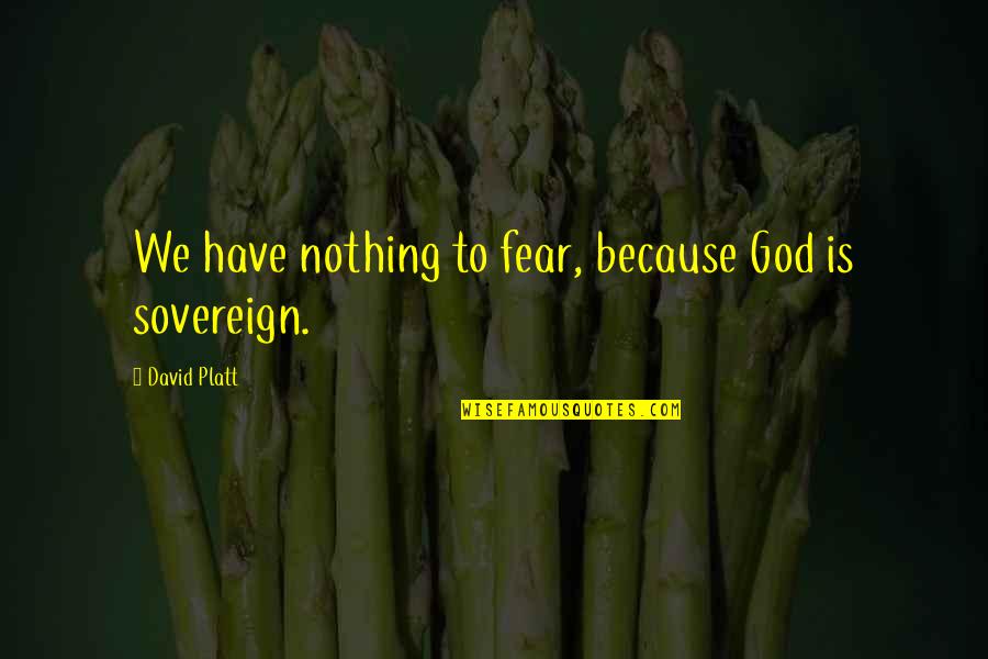 Minyak Bumi Quotes By David Platt: We have nothing to fear, because God is Minyak Bumi Quotes By David Platt: We have nothing to fear, because God is