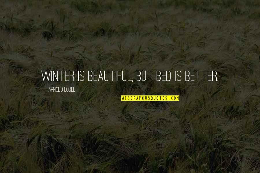 Mirabelle Sinks Quotes By Arnold Lobel: Winter is beautiful, but bed is better.