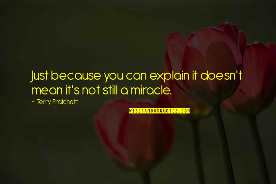 Miracle And Faith Quotes By Terry Pratchett: Just because you can explain it doesn't mean