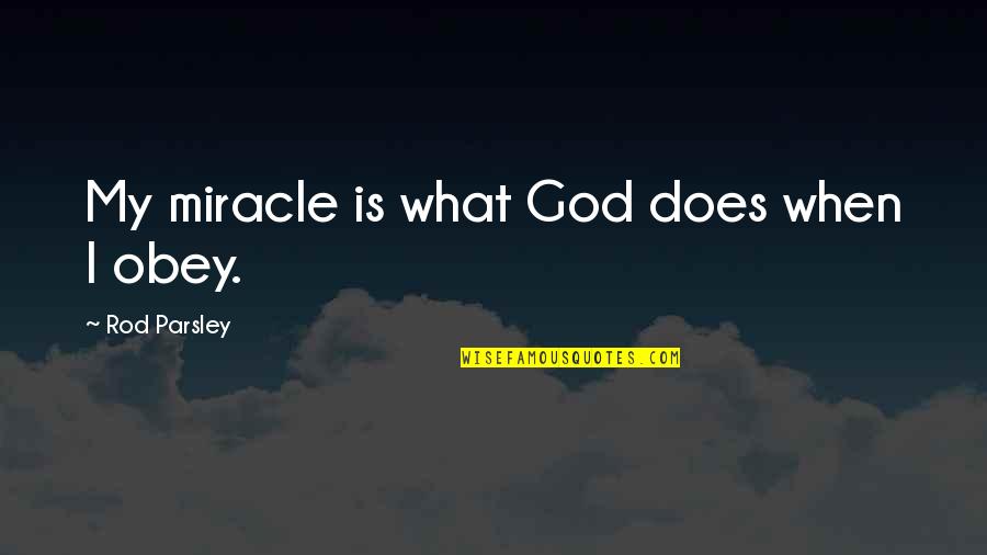 Miracle From God Quotes By Rod Parsley: My miracle is what God does when I