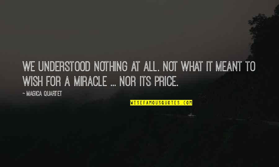 Miracle Quotes By Magica Quartet: We understood nothing at all. Not what it