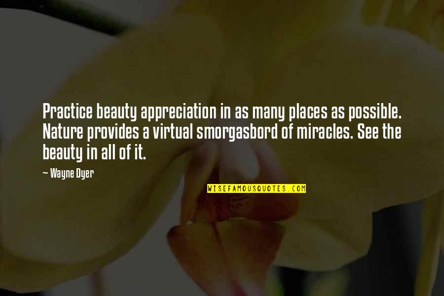 Miracles Are Possible Quotes By Wayne Dyer: Practice beauty appreciation in as many places as