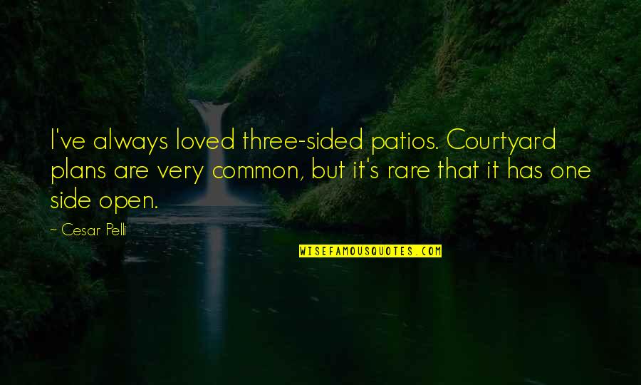 Mirally Quotes By Cesar Pelli: I've always loved three-sided patios. Courtyard plans are Mirally Quotes By Cesar Pelli: I've always loved three-sided patios. Courtyard plans are