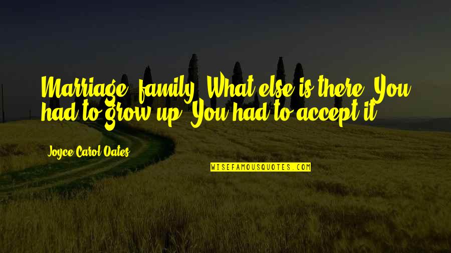 Miramonti Quotes By Joyce Carol Oates: Marriage, family. What else is there? You had Miramonti Quotes By Joyce Carol Oates: Marriage, family. What else is there? You had