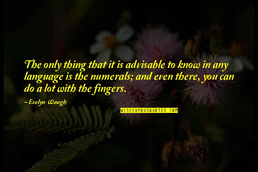 Mirevas Quotes By Evelyn Waugh: The only thing that it is advisable to