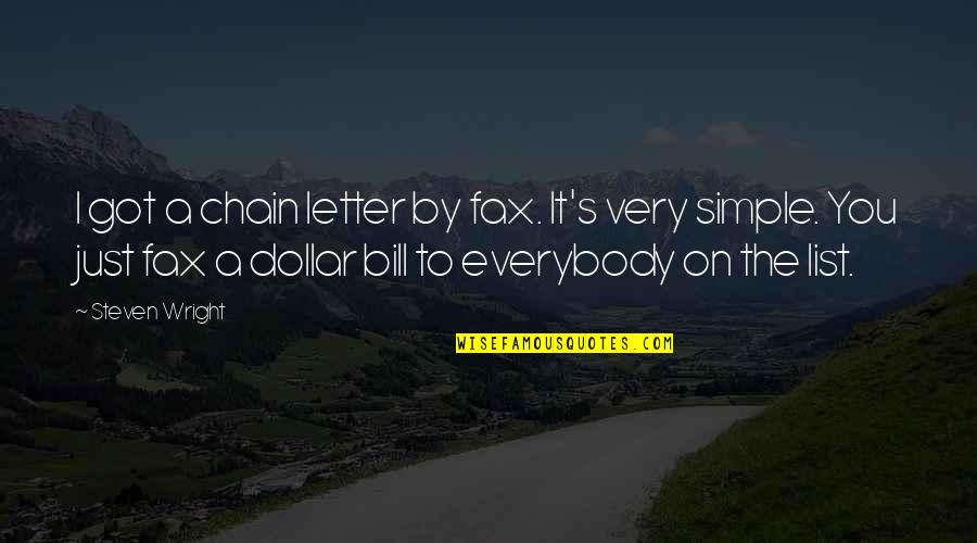 Miriam Dictionary Quotes By Steven Wright: I got a chain letter by fax. It's Miriam Dictionary Quotes By Steven Wright: I got a chain letter by fax. It's