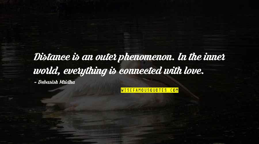 Mirri Quotes By Debasish Mridha: Distance is an outer phenomenon. In the inner Mirri Quotes By Debasish Mridha: Distance is an outer phenomenon. In the inner