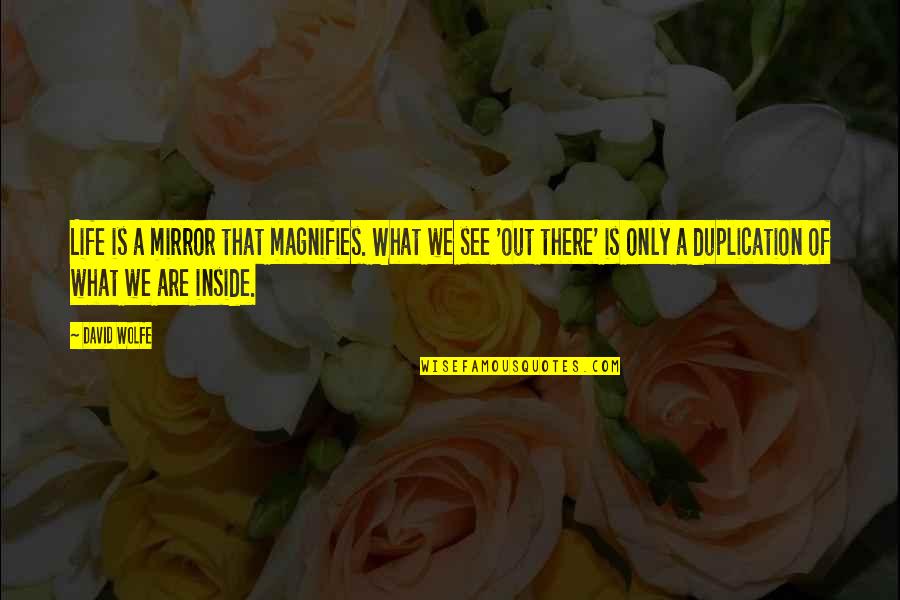 Mirror Of Life Quotes By David Wolfe: Life is a mirror that magnifies. What we Mirror Of Life Quotes By David Wolfe: Life is a mirror that magnifies. What we