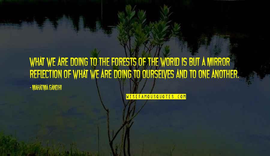 Mirror Reflection Quotes By Mahatma Gandhi: What we are doing to the forests of