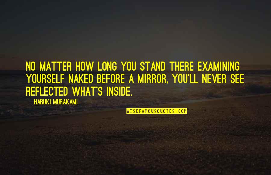 Mirror Yourself Quotes By Haruki Murakami: No matter how long you stand there examining
