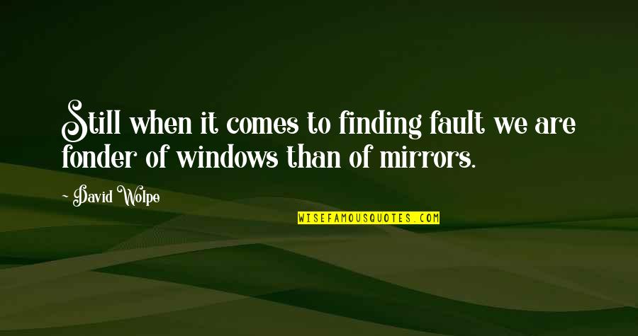 Mirrors And Windows Quotes By David Wolpe: Still when it comes to finding fault we