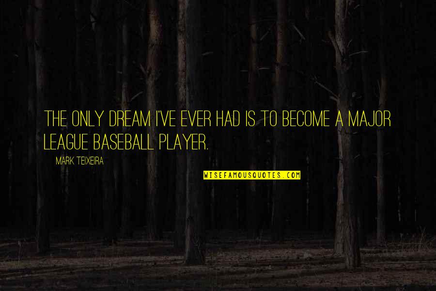 Mirrors Tumblr Quotes By Mark Teixeira: The only dream I've ever had is to