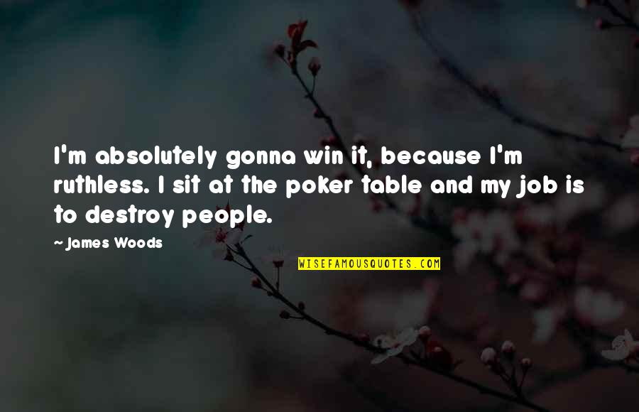 Mirstiba Statistika Quotes By James Woods: I'm absolutely gonna win it, because I'm ruthless.