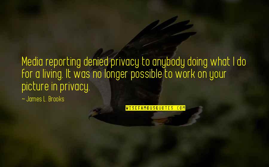 Mirtala Rodriguez Quotes By James L. Brooks: Media reporting denied privacy to anybody doing what Mirtala Rodriguez Quotes By James L. Brooks: Media reporting denied privacy to anybody doing what