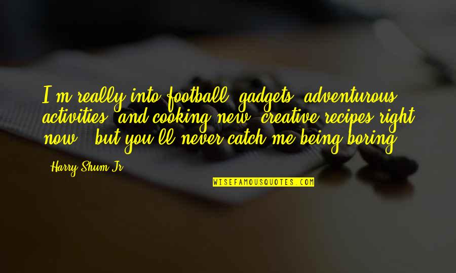 Miryam Antunez Quotes By Harry Shum Jr.: I'm really into football, gadgets, adventurous activities, and Miryam Antunez Quotes By Harry Shum Jr.: I'm really into football, gadgets, adventurous activities, and