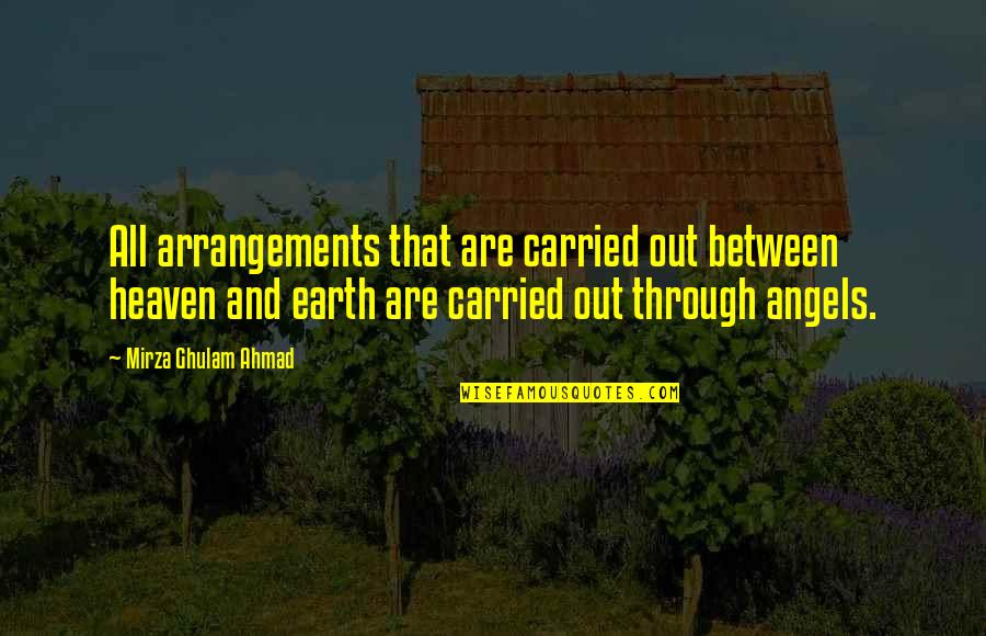Mirza Quotes By Mirza Ghulam Ahmad: All arrangements that are carried out between heaven Mirza Quotes By Mirza Ghulam Ahmad: All arrangements that are carried out between heaven