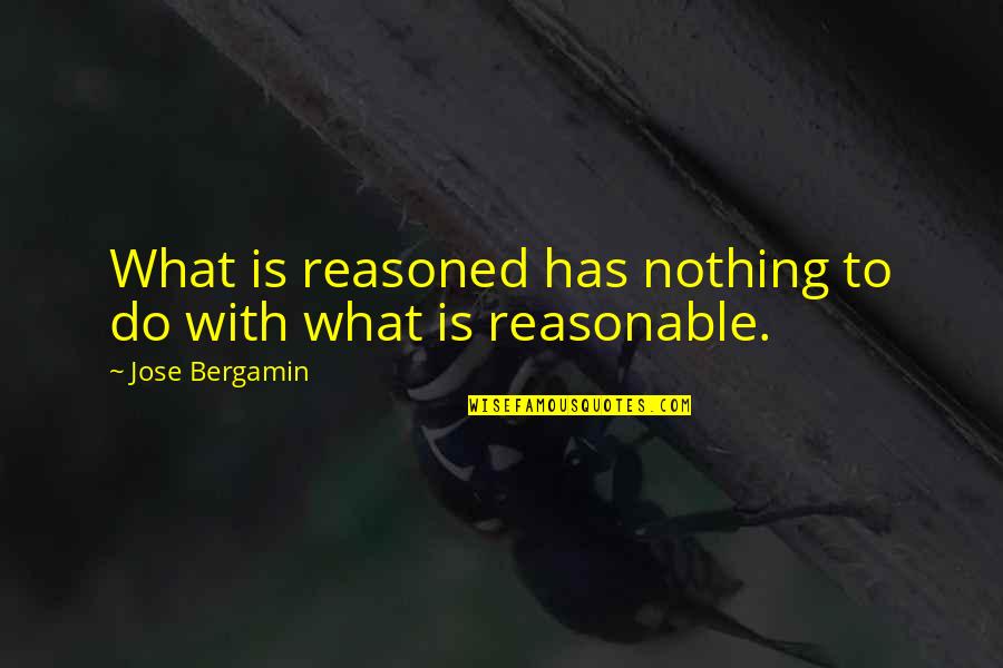 Mirzaei Shokoufeh Quotes By Jose Bergamin: What is reasoned has nothing to do with