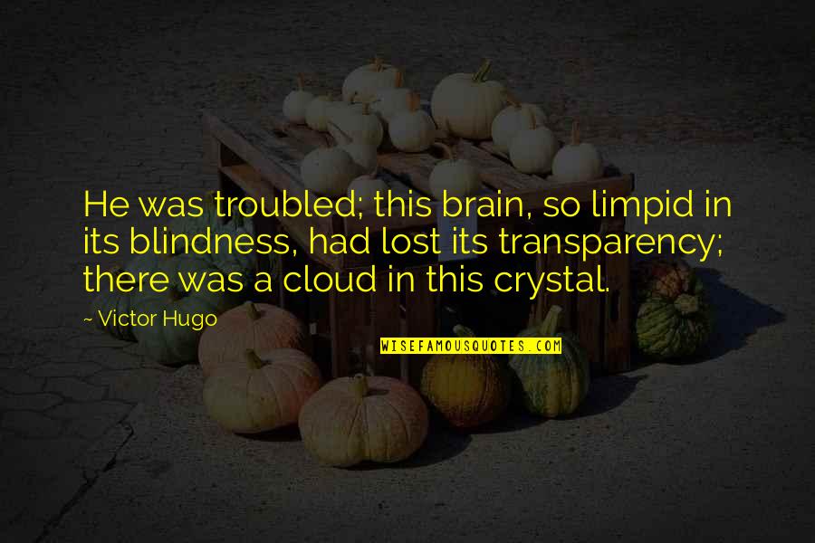 Mis Quotes By Victor Hugo: He was troubled; this brain, so limpid in