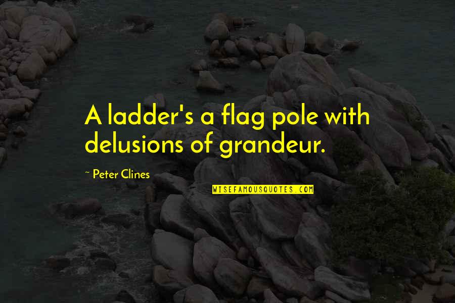 Misanthropic Literature Quotes By Peter Clines: A ladder's a flag pole with delusions of