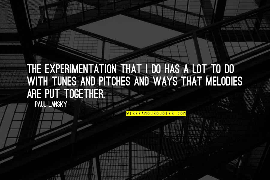 Misawa Exchange Quotes By Paul Lansky: The experimentation that I do has a lot