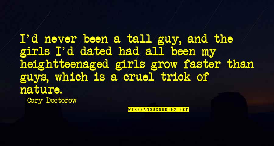 Mischief Managed Quotes By Cory Doctorow: I'd never been a tall guy, and the Mischief Managed Quotes By Cory Doctorow: I'd never been a tall guy, and the