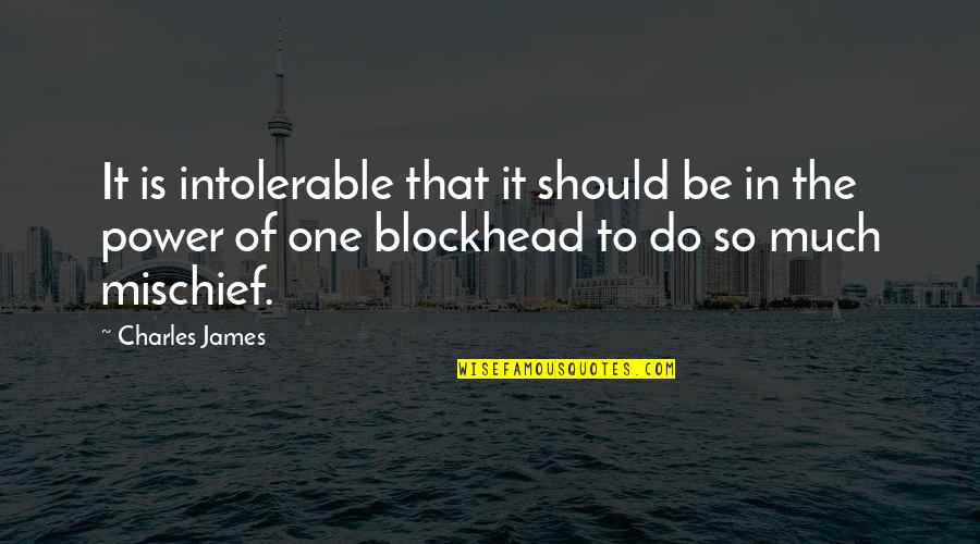 Mischief Quotes By Charles James: It is intolerable that it should be in