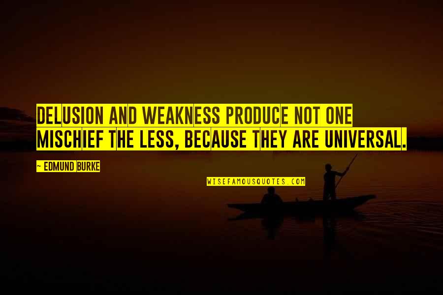 Mischief Quotes By Edmund Burke: Delusion and weakness produce not one mischief the