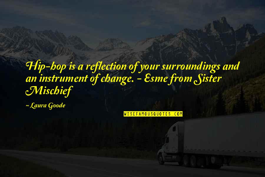 Mischief Quotes By Laura Goode: Hip-hop is a reflection of your surroundings and