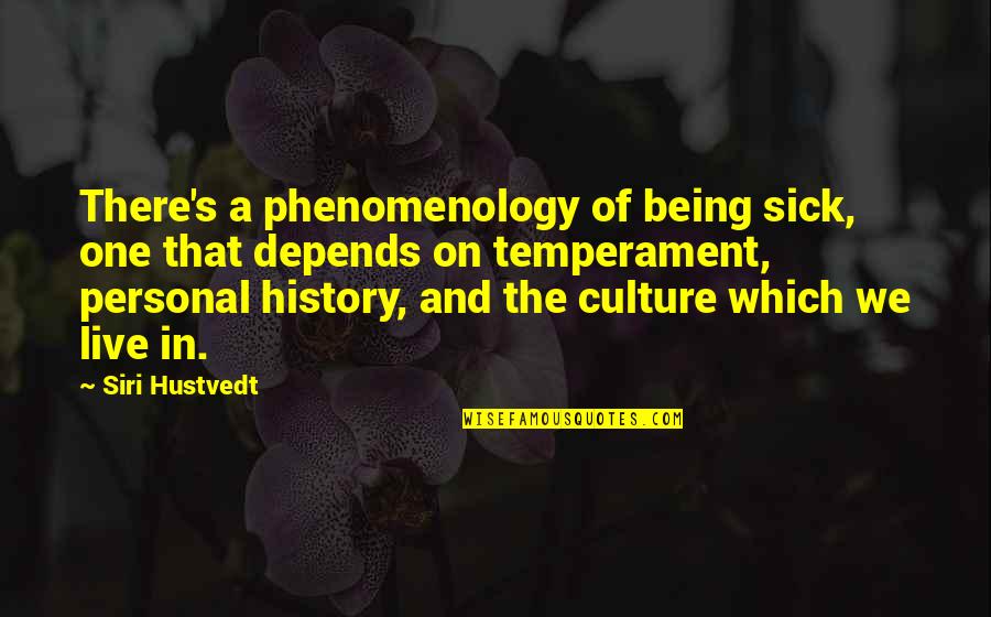 Mischiefs Mask Quotes By Siri Hustvedt: There's a phenomenology of being sick, one that Mischiefs Mask Quotes By Siri Hustvedt: There's a phenomenology of being sick, one that