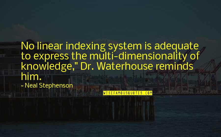 Mise En Place Quotes By Neal Stephenson: No linear indexing system is adequate to express