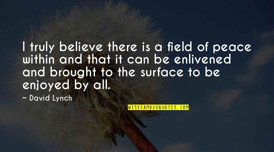Misfits Season 1 Quotes By David Lynch: I truly believe there is a field of Misfits Season 1 Quotes By David Lynch: I truly believe there is a field of