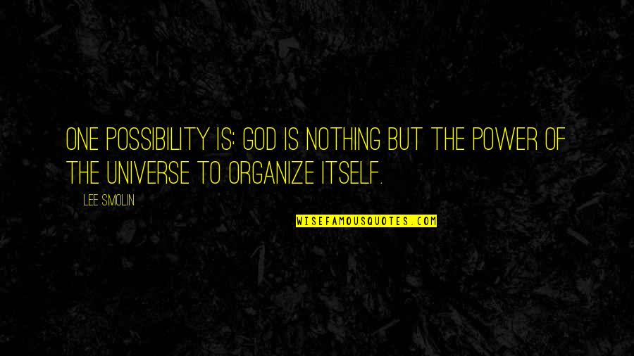 Mishandled Quotes By Lee Smolin: One possibility is: God is nothing but the