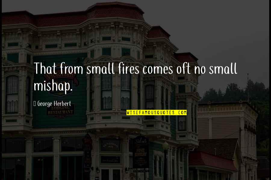 Mishaps Quotes By George Herbert: That from small fires comes oft no small