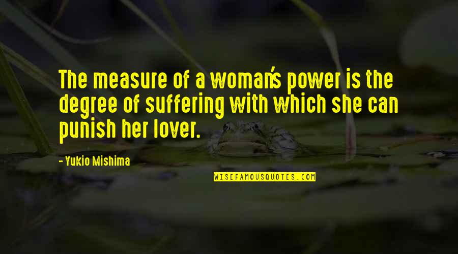 Mishima's Quotes By Yukio Mishima: The measure of a woman's power is the