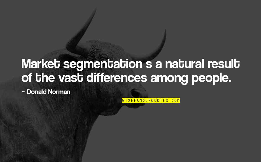 Misinterpreted Friendship Quotes By Donald Norman: Market segmentation s a natural result of the