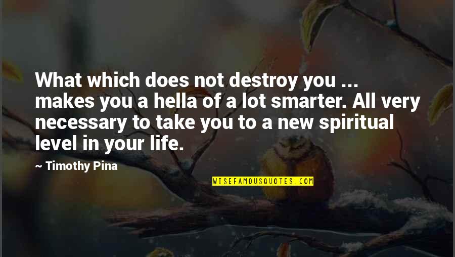 Misintrrpretation Quotes By Timothy Pina: What which does not destroy you ... makes
