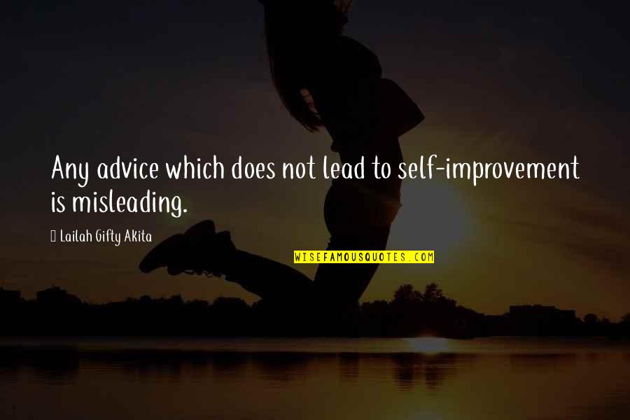 Misleading Quotes By Lailah Gifty Akita: Any advice which does not lead to self-improvement