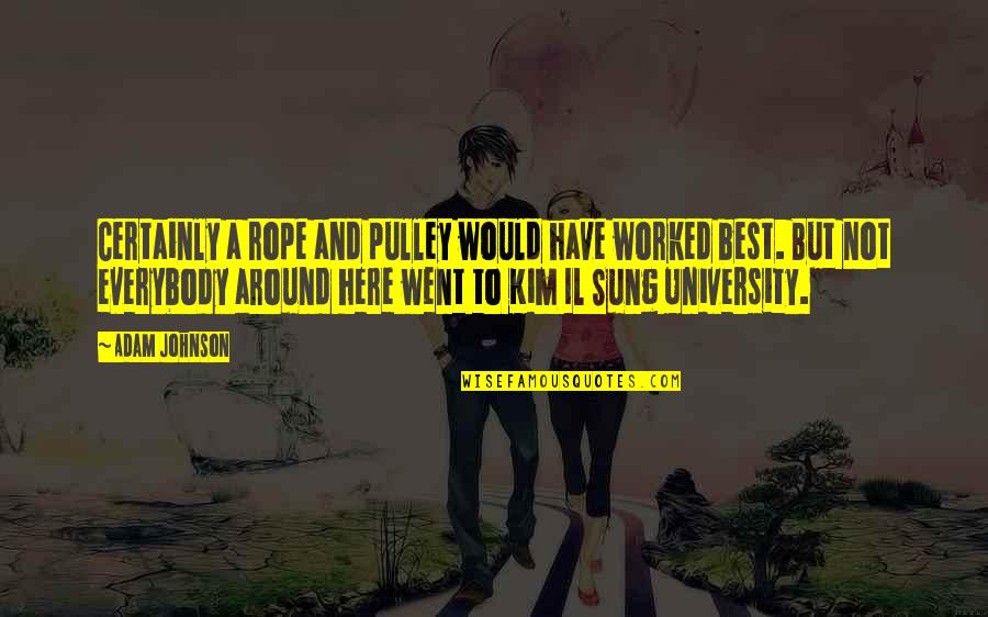 Mislite Mojom Quotes By Adam Johnson: Certainly a rope and pulley would have worked Mislite Mojom Quotes By Adam Johnson: Certainly a rope and pulley would have worked