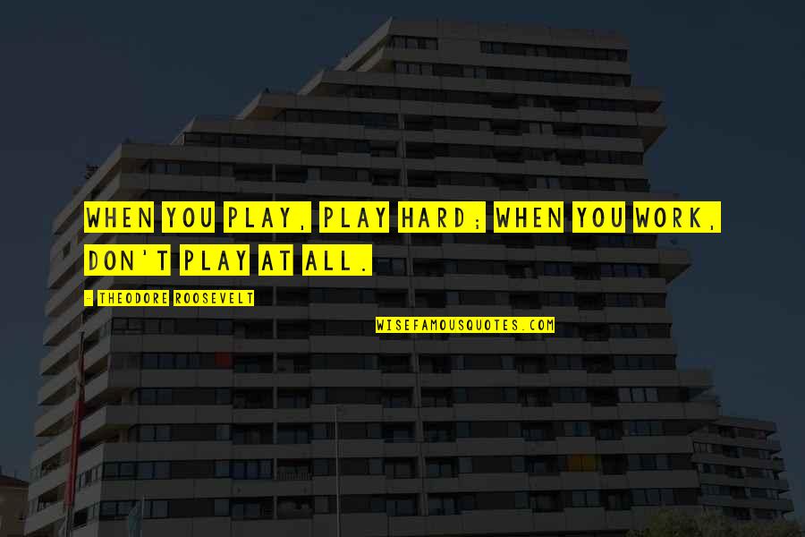Misono Sushi Quotes By Theodore Roosevelt: When you play, play hard; when you work, Misono Sushi Quotes By Theodore Roosevelt: When you play, play hard; when you work,
