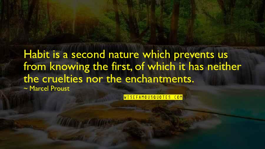 Mispent Quotes By Marcel Proust: Habit is a second nature which prevents us