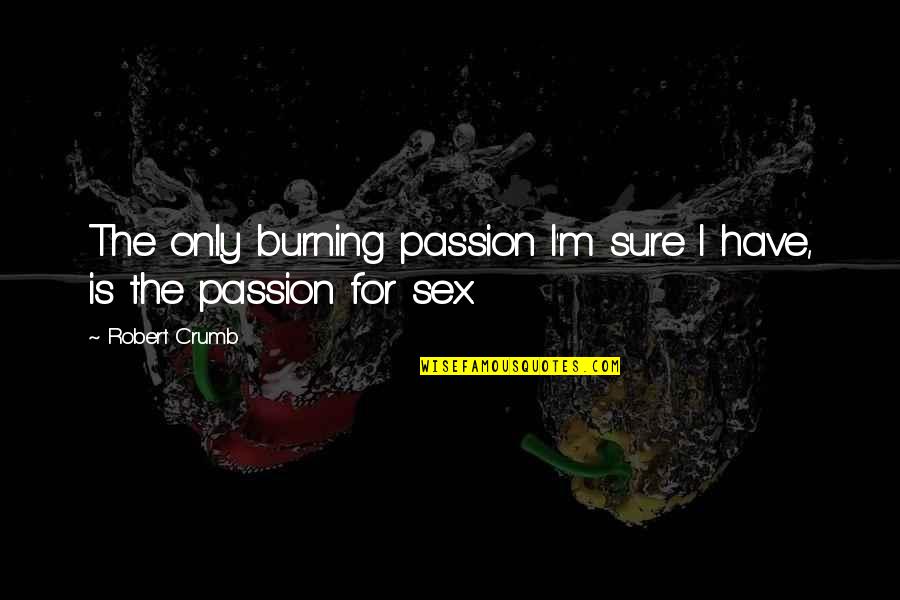Misprize Quotes By Robert Crumb: The only burning passion I'm sure I have,