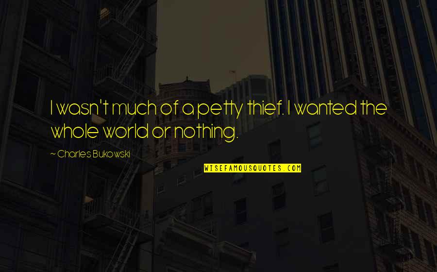 Misquoted Famous Movie Quotes By Charles Bukowski: I wasn't much of a petty thief. I