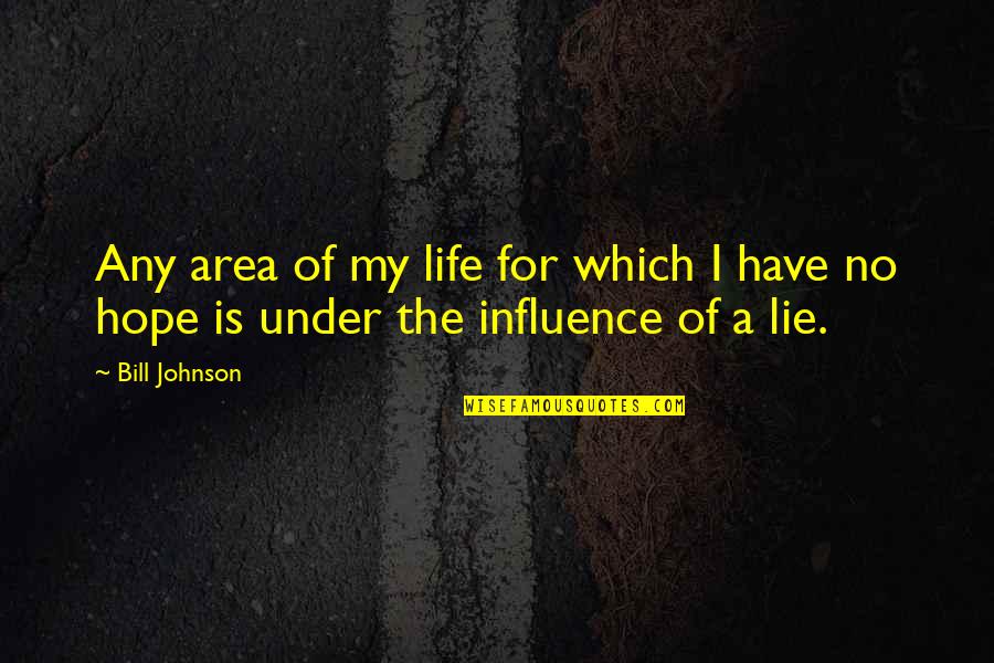 Miss Claudette Quotes By Bill Johnson: Any area of my life for which I