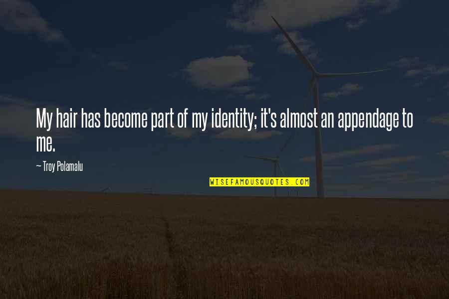 Miss Quentin Quotes By Troy Polamalu: My hair has become part of my identity;